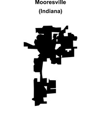 Fototapeta premium Mooresville (Indiana) blank outline map