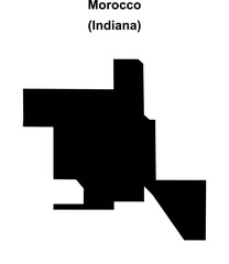 Morocco (Indiana) blank outline map