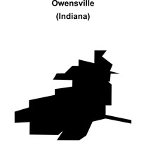 Owensville (Indiana) blank outline map