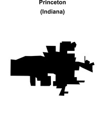 Obraz premium Princeton (Indiana) blank outline map