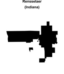 Rensselaer (Indiana) blank outline map