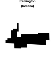 Remington (Indiana) blank outline map