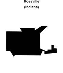 Rossville (Indiana) blank outline map