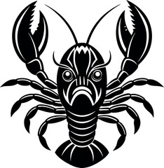 Lobster Face in Red Glossy Vector on White Background Shallotte