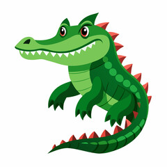 Crocodile Vector Design – Wild Reptile Illustration Isolated on White Background

