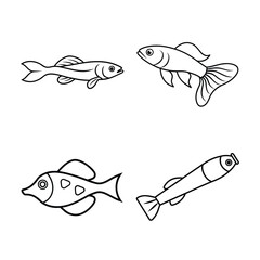 line art of  sea fish bundle design (1)