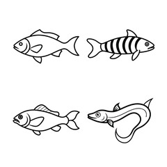 line art of  sea fish bundle design (1)