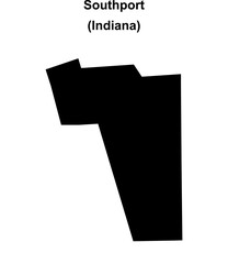 Southport (Indiana) blank outline map
