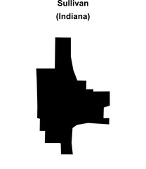 Sullivan (Indiana) blank outline map