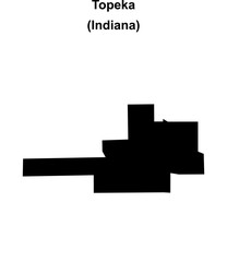 Topeka (Indiana) blank outline map