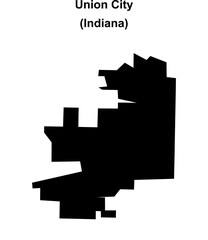 Union City (Indiana) blank outline map