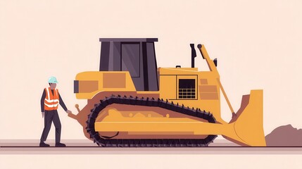 A simplified illustration of a heavy construction vehicle and operator.