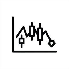 Stock Market Graph Icon - Monochrome Finance Investment Vector