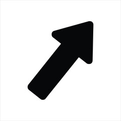 Upward Trend Arrow Icon - Monochrome Growth Finance Vector
