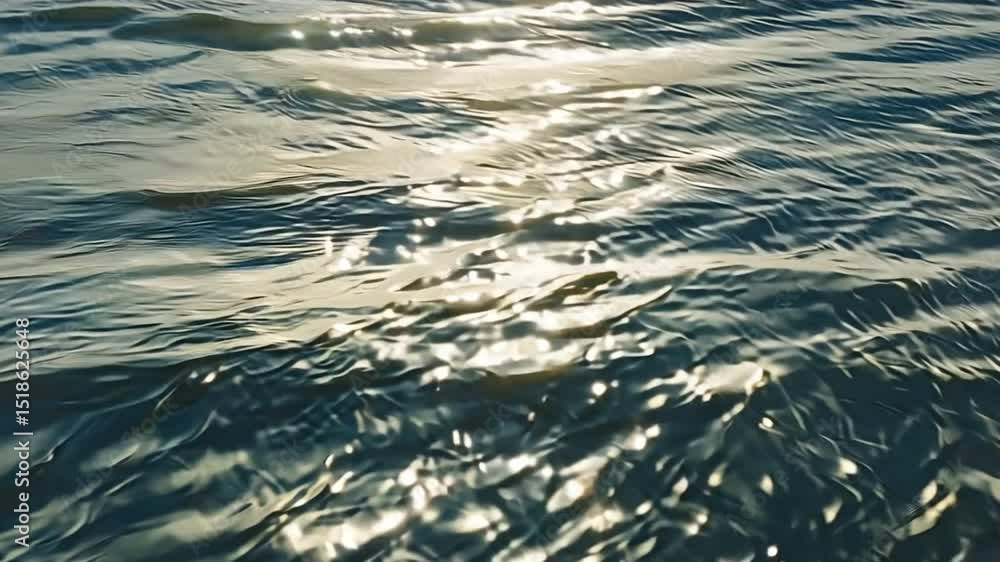 Poster shimmering water surface reflects sunlight, creating tranquil patterns of movement and calmness amid