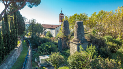 Tomb of the Horatii and Curiatii in beautiful town of Albano Laziale timelapse hyperlapse, Italy