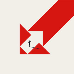 Business leader vector concept. Go your own way, visionary, strategy symbol. Minimal design eps10 abstract illustration