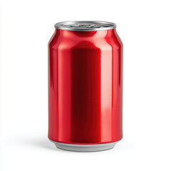 Red Aluminum Drink Can , white background cut out PNG