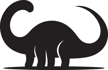 Obraz premium : Brontosaurus Dinosaurs with white background Silhouette illustration