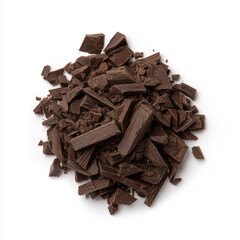 Fototapeta premium Dark Chocolate Pieces for Baking , white background cut out PNG