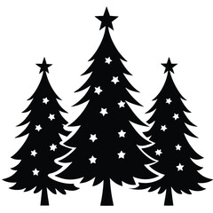 set of christmas trees
