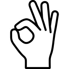 Obraz premium Outline icon of okay hand signal