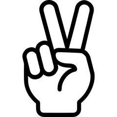 Obraz premium Minimalist peace sign hand outline