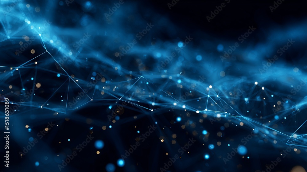 Poster abstract blue digital network background modern technology futuristic elegant design connection line