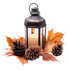 christmas candle and cones