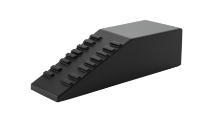 Rubber textured door stopper wedge for floor grip support isolated on a transparent background