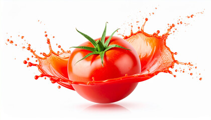 Juicy Red Tomato Splash Fresh, Vibrant, and Delicious