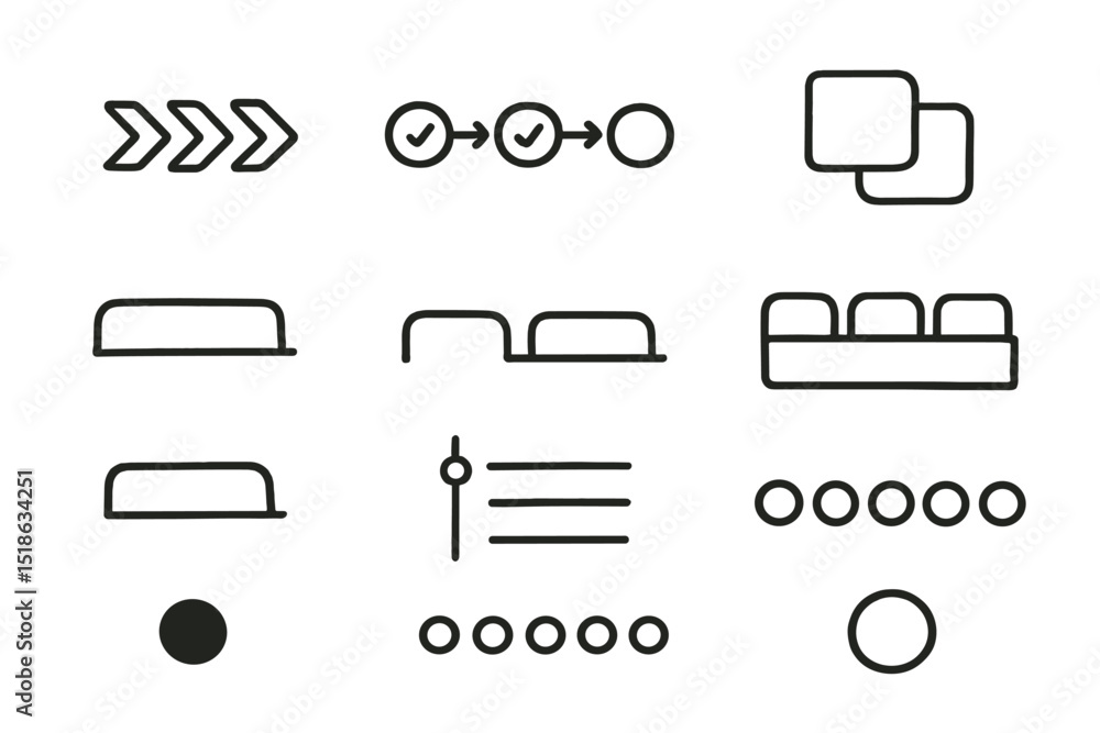 Poster minimalist user interface icons on olive background