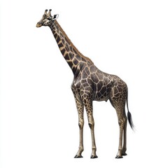 Naklejka premium Majestic Giraffe Standing Tall in Naturalistic Pose