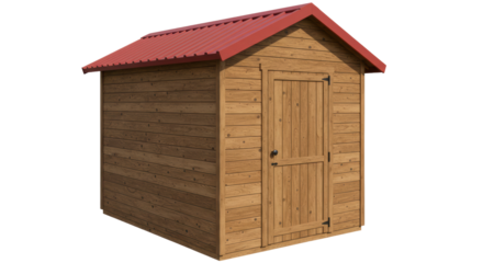 Isolated Brown Wood Shed