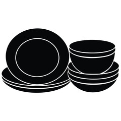 set of black bowls