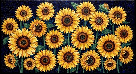 Mosaic Sunflowers: Vibrant Art for Summer, Joy, and Creative Expression
