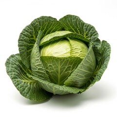 Fototapeta premium Fresh Green Cabbage, Isolated on White Background