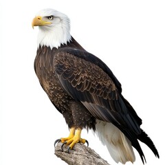 Majestic Bald Eagle Perched on Tree Branch with Stunning Feathers