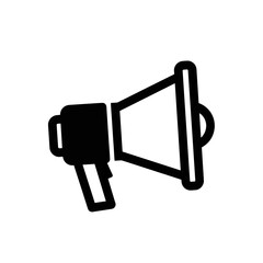 Black Megaphone Icon for Announcements and Alerts