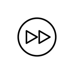 Fast Forward Button Outline Icon for Media Player