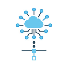Cloud Computing and Intelligent Network Connection Icon