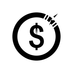 Dollar Sign Icon in a Circle with Stylized Accents
