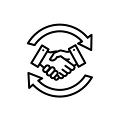 Handshake Agreement Icon with Circular Arrows