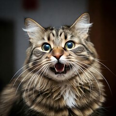 Startled Feline: A Cat's Expressive Reaction