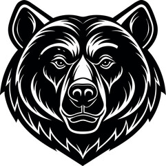 Bear Head in Shiny Lavender Chrome Shallotte on White Background