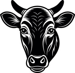 Fototapeta premium Cow Face in Pink Glossy Chrome Shallotte on White Background