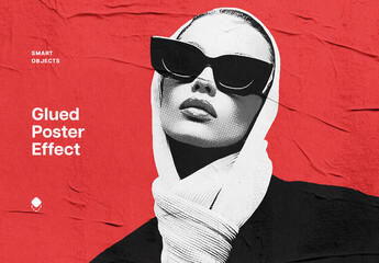 Glued Photo Effect Mockup