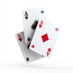 Ace Playing Cards - Casino Game Illustration , white background cut out PNG