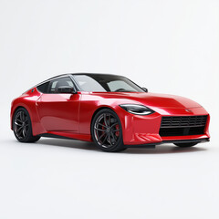 Radiant Red Sports Coupe - Modern Automotive Design , white background cut out PNG