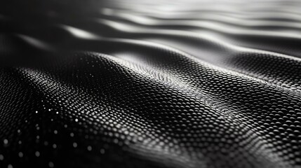Abstract black textured surface with wave-like patterns, creating depth and visual intrigue. Perfect for backgrounds or artistic designs.